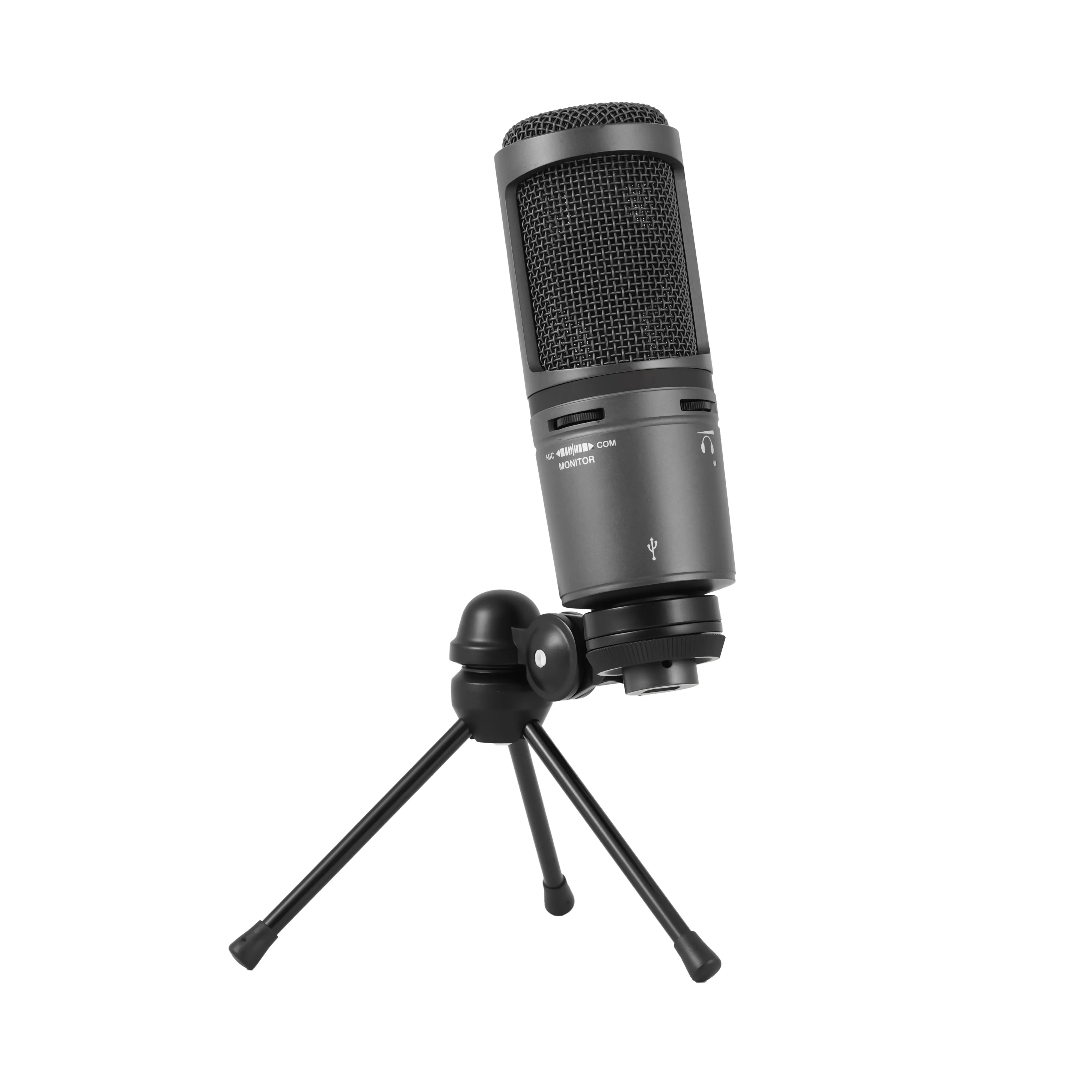 Microfone de capacitor pequeno AT2020USB Usado para gravar videogames ao vivo em estúdio, com suporte de cabo USB, YHS AT2020 USB