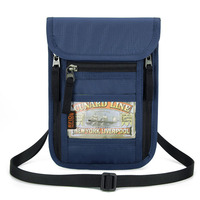 Dompet Organizer leher Travel kustom tempat RFID memblokir paspor kantong leher perjalanan untuk pria dan wanita untuk menjaga dokumen aman