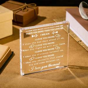 Placa Acrílica Yulejo My Man <span class=keywords><strong>para</strong></span> el Día de San Valentín, Diseño de Corazón Grabado con la Frase 'Te Amo', Regalo <span class=keywords><strong>para</strong></span> Novio, Esposo, Comprometido, Cumpleaños - Product Image 6