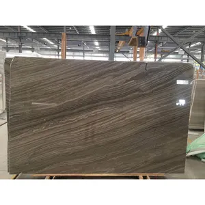 Bookmatched Kylin Wooden Antique brown wood grain marble stone slab & tile
