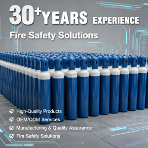 医療用および消防用のQF-2バルブ付きホットセールスフレキシブルスチール20リットル150バール携帯用酸素ボンベ - Product Image 3