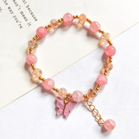 Bracelet Perlé Personnalisé avec Breloques Papillon – Petit Cadeau, Vente en Gros, Bijoux Faits Main DIY pour Bracelets