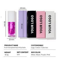 Vente en gros de gloss à lèvres personnalisé avec logo, végétarien, longue tenue, parfumé aux fruits, maquillage liquide transparent, étiquette spéciale