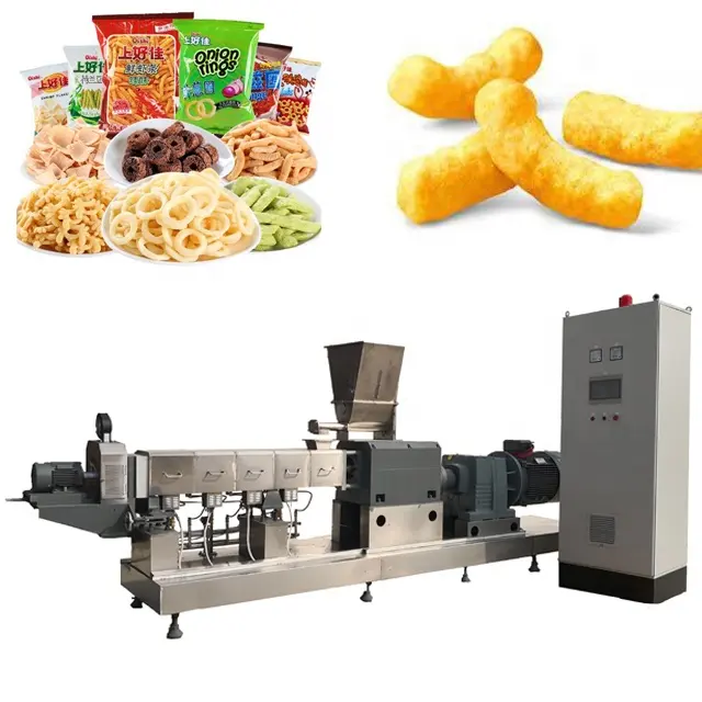 automatic corn puff snacks flavouring making machine corn puff roasting machine