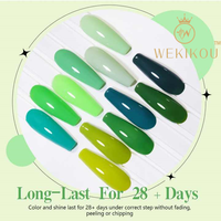 Ensemble de vernis à ongles en gel à effet miroir-Feuilles de couleurs vertes Gel d'art des ongles à effet miroir chromé avec finition très brillante