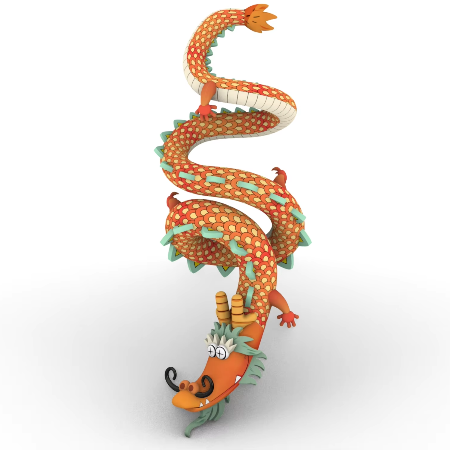 Customized Size Durable Cartoon Inflatable Red Chinese New Year Dragon for  Festival Advertising Decoration, image size:1495x1495