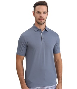 Maillot de golf pour homme de haute qualité, personnalisé et brodé, anti-plis, à manches courtes, pour l'été, décontracté, sportif, uni - Product Image 1