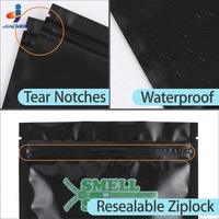 Sacs refermables noirs, thermoscellables, anti-odeurs, pochette en aluminium, sac en Mylar 3,5, sac en plastique plat noir mat double face