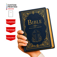 Biblias Modernas y Duraderas con Cubierta de Cuero PU, Estampado en Caliente, Impresión de Libros Cristianos, Venta Directa de Fábrica