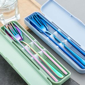 Korean Style 18/8 Stainless Steel Travel Portable Cutlery Set With Case for Camping - Product Image 3