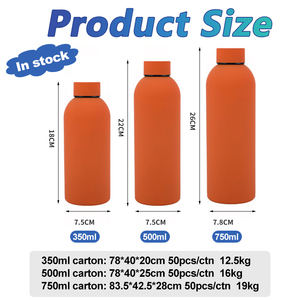 Borraccia Termica TY 500ml 750ml in Acciaio Inossidabile a Doppia Parete con Rivestimento in Gomma Ecologica - Product Image 3