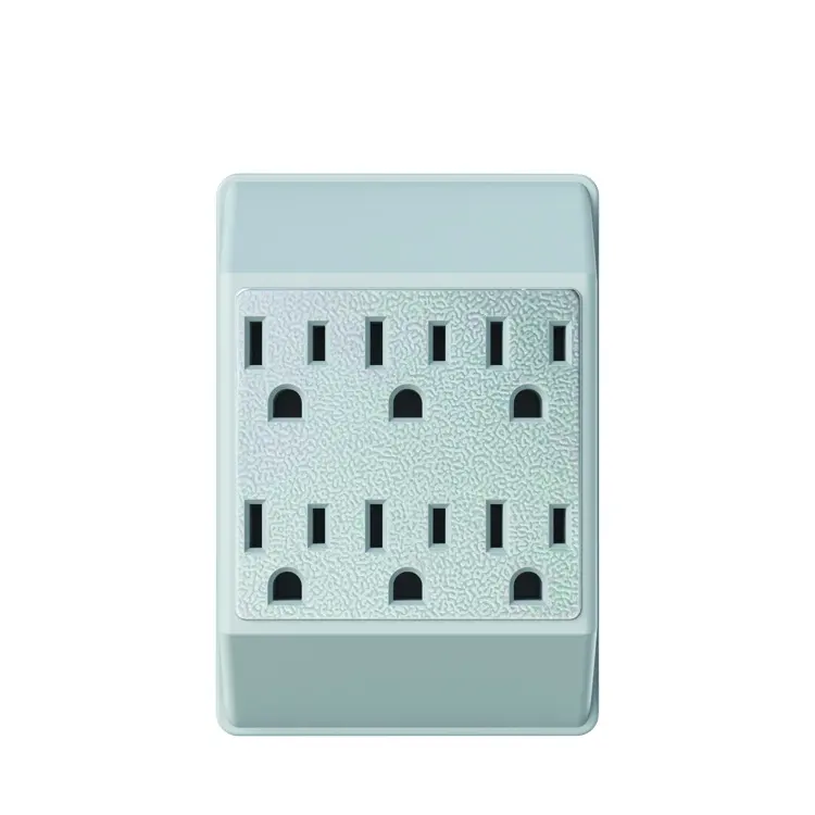 Multi Plug Outlet Wand steckdose 6 Outlet Wall Tap Geerdeter Wand stecker für USA Market15A125V