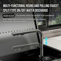 Évier de cuisine simple MOSHE moderne en acier inoxydable SUS304 avec couvercle rabattable amorti et dissimulé, idéal pour bar, café et lavage de tasses - Modèle 5