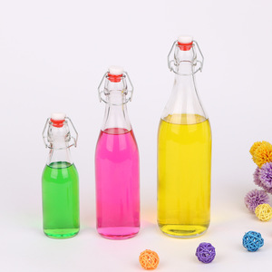 250ml 500ml 750ml 1000ml vòng vuông rõ ràng trong suốt kín Glass Beer Bottle với Flip Top - Product Image 6