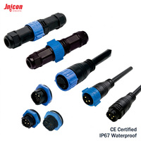 Conector Impermeable IP67 de 4 Pines M25, 30A 300V, Conector Circular Macho y Hembra con Bloqueo a Presión para Automatización Industrial y Energía Solar