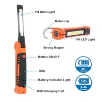 Linterna LED portátil plegable, 3W + 1W