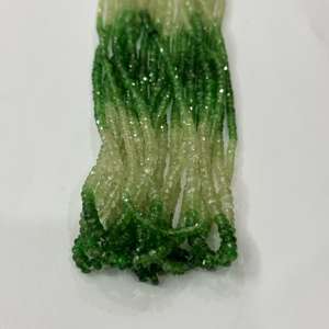 Cuentas de piedras preciosas Tsavorite de calidad fina, cuentas de Tsavorite Rondel facetadas de Color verde sombreado - Product Image 4