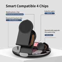 Support de chargeur sans fil rapide 3-en-1 pour ordinateur portable, téléphone portable, montre connectée et écouteurs - 15W pour voyage portable, vente en gros