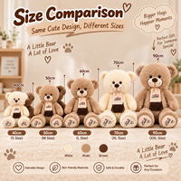 Ours en peluche personnalisé avec écharpe à franges, assis, trois couleurs, pour fleuristes et détaillants