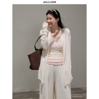 Ensemble de cardigan à manches longues en lyocell pour femmes, 3 pièces, uni, décontracté, de la marque Julu Studio