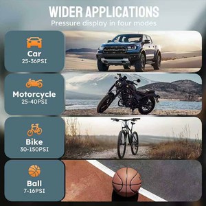 Gonfleur de voiture portable 150 PSI, pompe à air sans fil pour voiture avec éclairage LED, affichage de la puissance, compresseur d'air pour voiture, vélo, ballon - Product Image 5