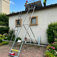 Monte-charge électrique/hydraulique pour panneaux solaires courbés, 6m-23m, en acier galvanisé, avec 13 roues anti-déraillement pour une sécurité accrue