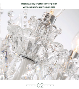 JYLIGHTING <span class=keywords><strong>Lampadario</strong></span> <span class=keywords><strong>Moderno</strong></span> Europeo in Vetro Nero e Cristallo a Candela per Sale da Banchetto - Product Image 2