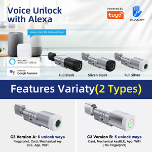 Liliwise Adjustable Waterproof Cylinder <b>Lock</b> Smart Cylinder Code Password Electronic Cylinder Keyless Digital Cylinder <b>Lock</b> - Product Image 5