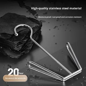 Stainless Steel Modern and Simple Outdoor Balcony Window Guardrail <b>Shoe</b> Rack with Drying <b>Hooks</b> Windproof Thickened Design - Product Image 2