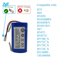 Baterai MYiYAE RVBAT850 untuk Penyedot Debu Robot Shark Ion R75 R85 RV850 S87 AV752 AV751 RV761 RV851WV RV871 RV1000S