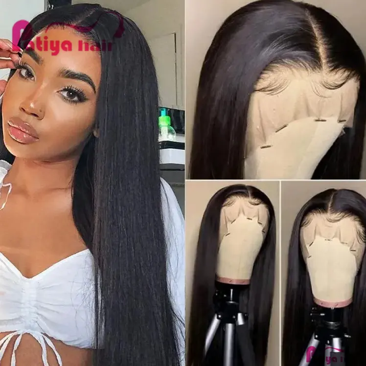 5*5 13*4 4*4 13*6 Transparent Lace Wig For Black Women Long Short Pre Plucked Brazilian Straight Human Hair Lace Front Wigs