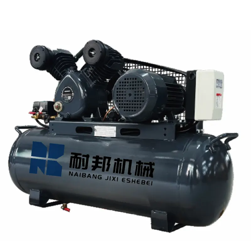 Compressor de ar industrial de pistão tipo pistão de baixo nível de pressão, 7.5kw, 10hp, com tanque, para uso doméstico