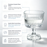 Service de table moderne en verre cannelé, 6 pièces, écologique, résistant à la chaleur, pour fêtes, salades de fruits, assiettes à gâteaux, coupes à dessert et verres à jus