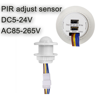 Détecteur de mouvement infrarouge PIR intelligent sans contact 5-24V DC avec fonction marche/arrêt tactile, portée de détection de 4m à 6m et fonction de gradation