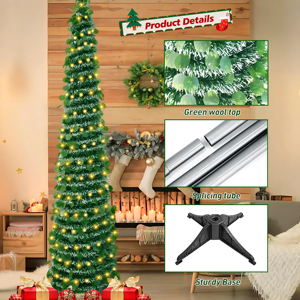 Décoration <span class=keywords><strong>de</strong></span> Noël exclusive transfrontalière : Arbre <span class=keywords><strong>de</strong></span> Noël circulaire vert <span class=keywords><strong>de</strong></span> 1,5 mètre avec lumières, vente directe d'usine - Product Image 4