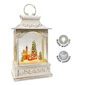 Оптовая продажа, праздничное освещение, блестящий маленький снеговик, сцена, Декор, Рождественский вращающийся водяной фонарь