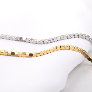 Hexagon Stainless Steel <b>Gold</b> <b>Bracelet</b> 4mm Geometric <b>Beaded</b> Unisex Jewelry - Product Image 4