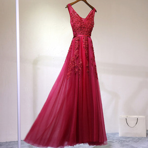 Elegante signora in pizzo Tulle abito <span class=keywords><strong>da</strong></span> <span class=keywords><strong>damigella</strong></span> d'onore senza maniche scollo a V estate <span class=keywords><strong>donna</strong></span> <span class=keywords><strong>abiti</strong></span> <span class=keywords><strong>da</strong></span> festa lunghi - Product Image 2