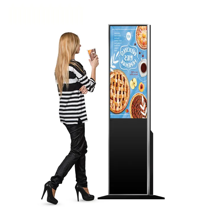 Cadre en alun 43 pouces Kiosque interactif Écran tactile IR Écran lumineux LED 1080P Poster numérique avec logiciel CMS