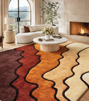 Tapis en laine de Nouvelle-Zélande rayé sur mesure, tufté à la main, à poils épais, pour salon, tapis de luxe en laine pour la décoration de la maison et des hôtels