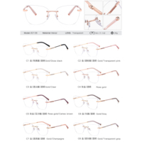 MS 82136 Nuevas Gafas Metálicas para Mujer, Logotipo Personalizado, Montura Óptica Brillante sin Aro, Diseño sin Montura, Serie Juvenil, Monturas de Gafas de Moda