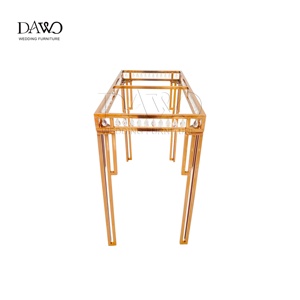 <span class=keywords><strong>Table</strong></span> de bar en acier inoxydable rose gold de luxe avec garniture en cristal, <span class=keywords><strong>table</strong></span> élégante pour la décoration d'événements, mariage, hôtel - Product Image 6