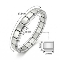 Pulsera Elástica de Acero Inoxidable 304 con Baño de Oro de 18K, Adornos de Diamantes, Diseño Cristiano, Personalizable, Venta al Por Mayor de Fábrica