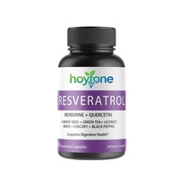 Capsules végétales naturelles de Resvératrol, Berbérine et Quercétine, marque privée OEM, pour le bien-être digestif, le soutien immunitaire et la métabolisme chez l'adulte.