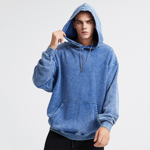 Sudadera con capucha de lavado ácido de gran tamaño con logotipo personalizado Fabricante Sudadera con capucha de algodón 100% Sudadera con capucha lavada vintage de alta calidad Sudaderas para hombre - Product Image 4