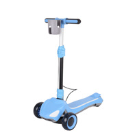 Trottinette électrique pour enfants à trois roues pliable, moteur 60W, hauteur réglable, lumières LED, batterie amovible, conduite en extérieur