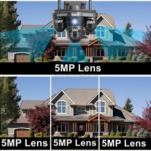 Caméra IP de sécurité réseau sans fil extérieure 360 PTZ Ultra HD 20MP 10K avec zoom optique 10X, Wi-Fi et 4 objectifs pour surveillance domestique à 4 points de vue - Product Image 2