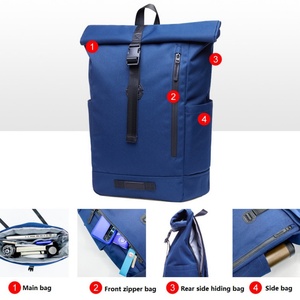 OEM ODM 17 Inch Durable Roll Top Daypack Factory Wholesale Recycled Material Travel <b>Waterproof</b> <b>Backpack</b> Anti-theft Polyester - Product Image 5