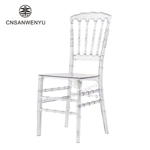 Chaise de mariage transparente en acrylique, vente en gros, en plastique acrylique, chiavari cristal clair