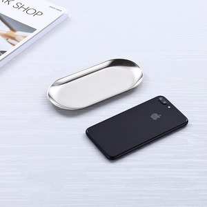 Stainless Steel Oval Plate Creative Restaurant <strong>Dessert</strong> Pastry Plate Gold Towel Plate Ornament <strong>Tray</strong> - Product Image 4